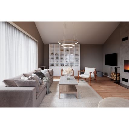 ByRydens - Candeeiro suspenso LED TRIONE LED/45W/230V castanho diâmetro 80 cm