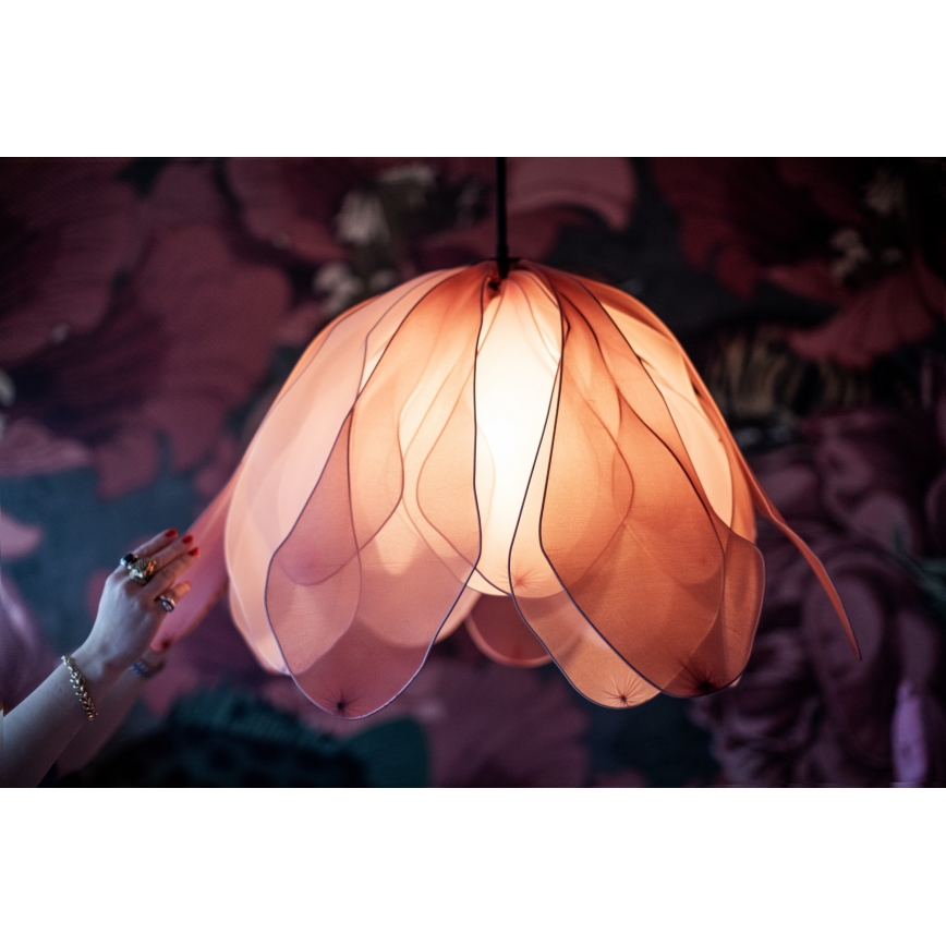 ByRydens - Candeeiro suspenso LOU LOU 1xE27/5W/230V rosa diâmetro 80 cm