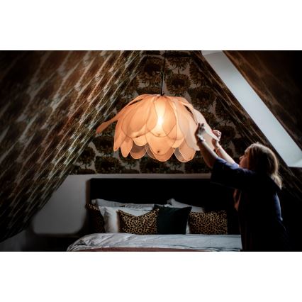 ByRydens - Candeeiro suspenso LOU LOU 1xE27/5W/230V bege diâmetro 80 cm