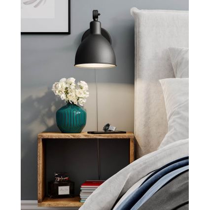 ByRydens - Candeeiro de parede BAZAR MINI 1xE27/5W/230V preto