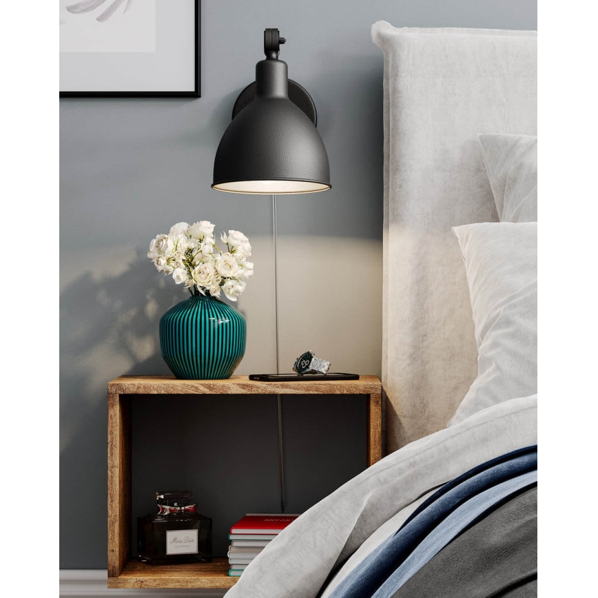 ByRydens - Candeeiro de parede BAZAR MINI 1xE27/5W/230V preto