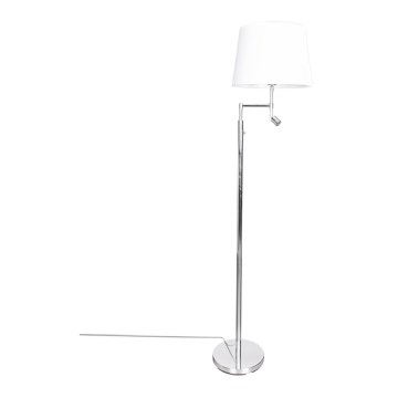 ByRydens - Candeeiro de chão LED ORLANDO 1xE27/5W/230V + LED/3W branco/cromado brilhante diâmetro 36 cm