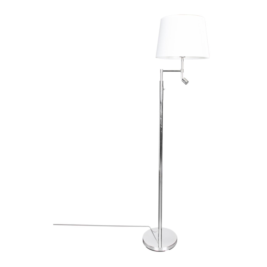 ByRydens - Candeeiro de chão LED ORLANDO 1xE27/5W/230V + LED/3W branco/cromado brilhante diâmetro 36 cm