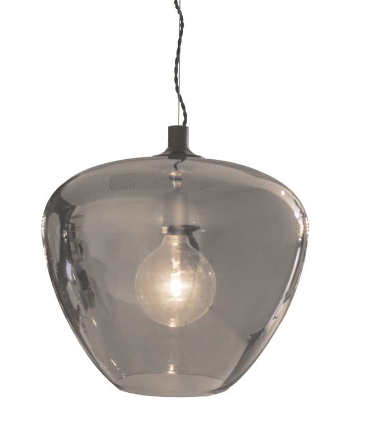 ByRydens - Candeeiro suspenso BELLISSIMO 1xE27/8W/230V fumado/preto diâmetro 40 cm