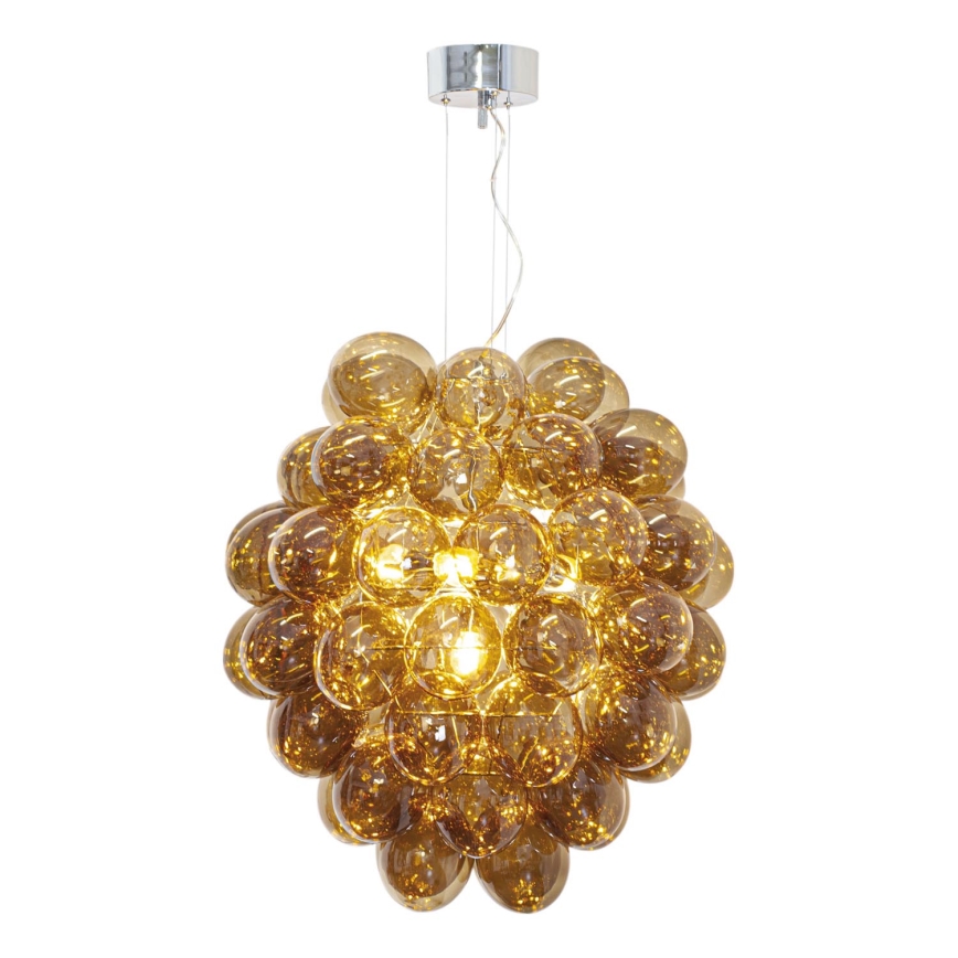 ByRydens - Candeeiro suspenso DELUXE 4xE14/5W/230V fumado/castanho diâmetro 64 cm