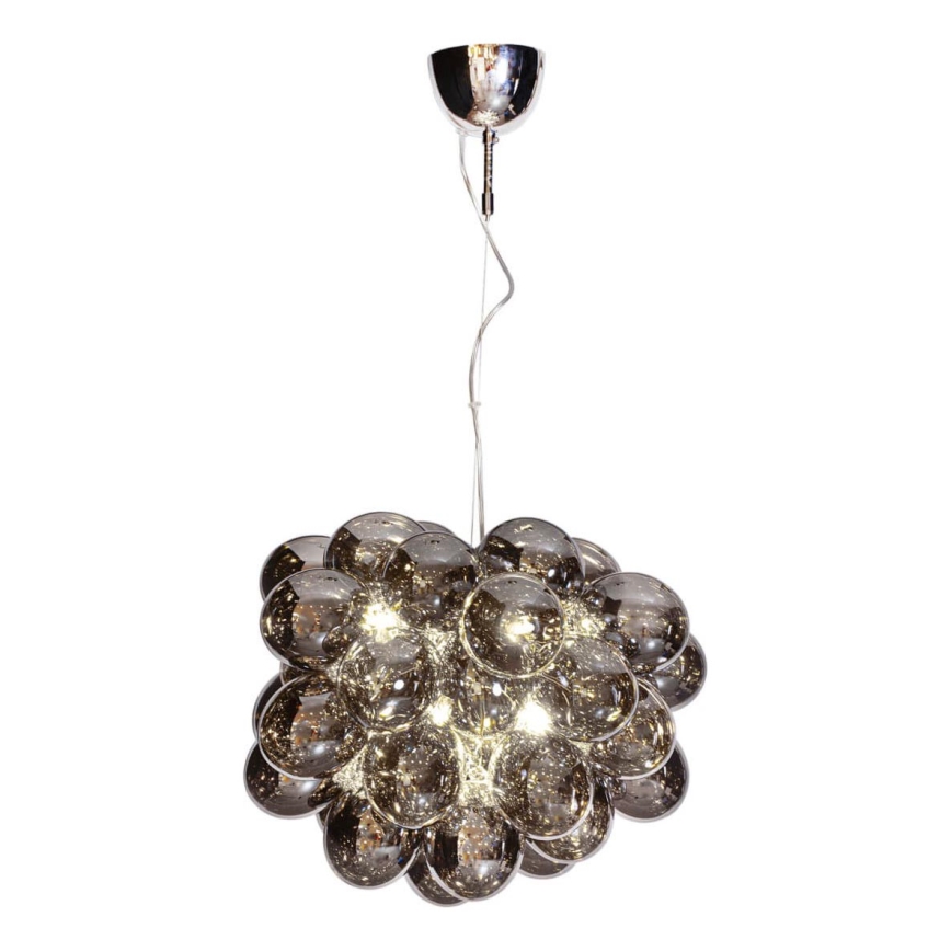 ByRydens - Candeeiro suspenso GROSS 8xG9/4W/230V fumado/preto diâmetro 50 cm