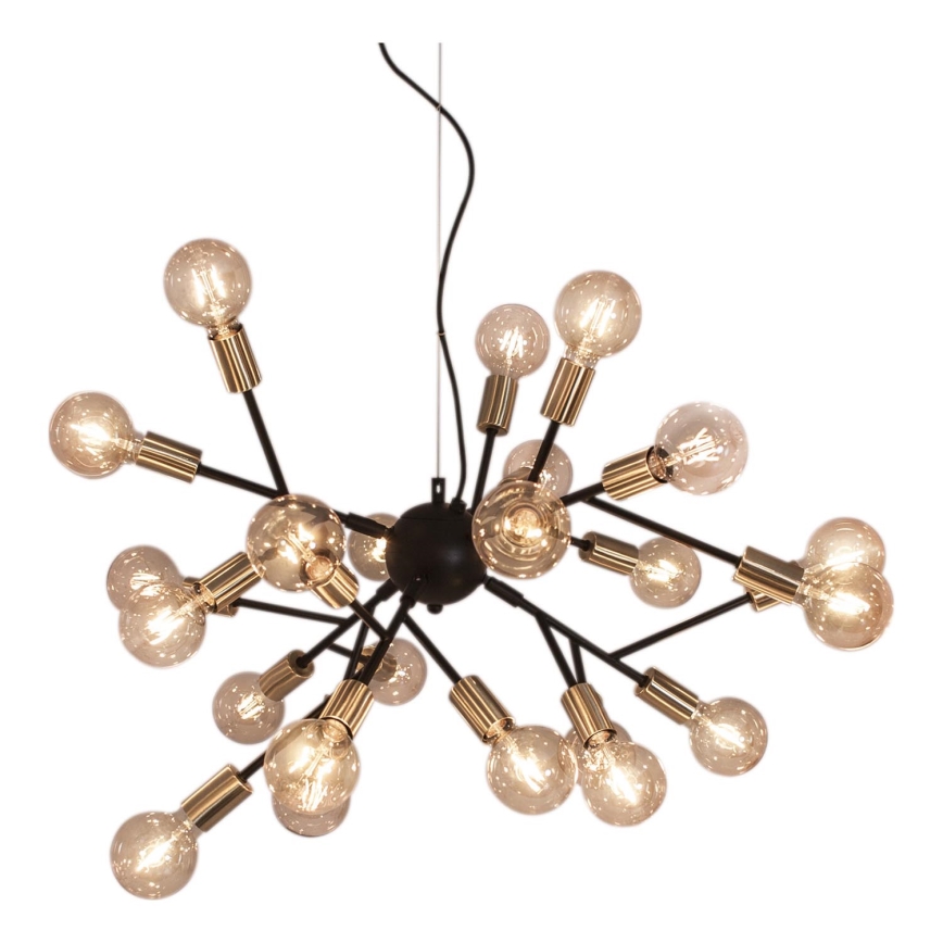 ByRydens - Candeeiro suspenso HEROES 24xE27/5W/230V preto diâmetro 80 cm