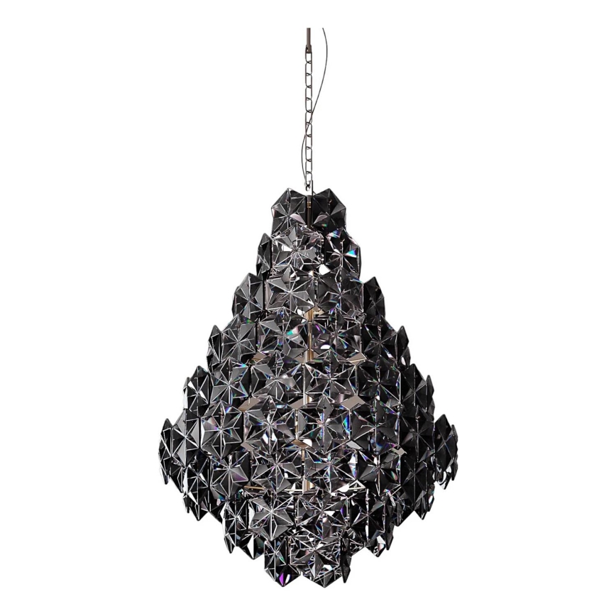 ByRydens - Candeeiro suspenso MONARQUE GRANDE 11xE14/5W/230V preto diâmetro 58 cm