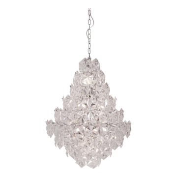ByRydens - Candeeiro suspenso MONARQUE GRANDE 11xE14/5W/230V transparente diâmetro 58 cm