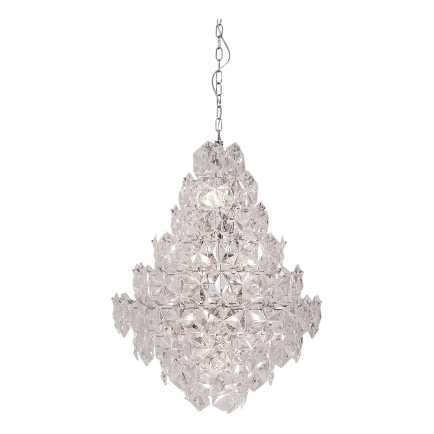 ByRydens - Candeeiro suspenso MONARQUE GRANDE 11xE14/5W/230V transparente diâmetro 58 cm