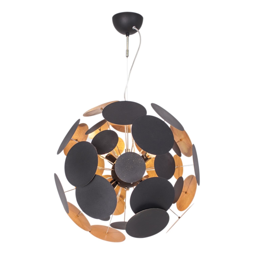 ByRydens - Candeeiro suspenso PLANET 4xE14/5W/230V preto/dourado diâmetro 50 cm