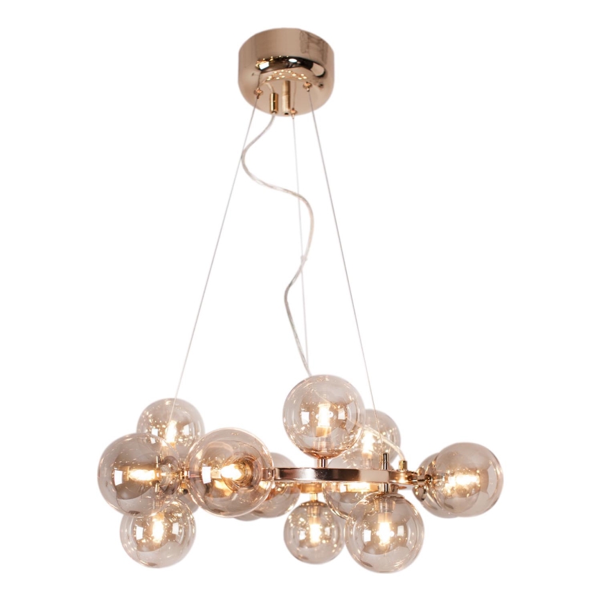 ByRydens - Candeeiro suspenso SPLENDOR 15xG9/5W/230V fumado/castanho diâmetro 58 cm