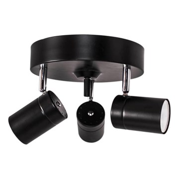 ByRydens - Foco CORRECT 3xGU10/7W/230V preto diâmetro 20 cm