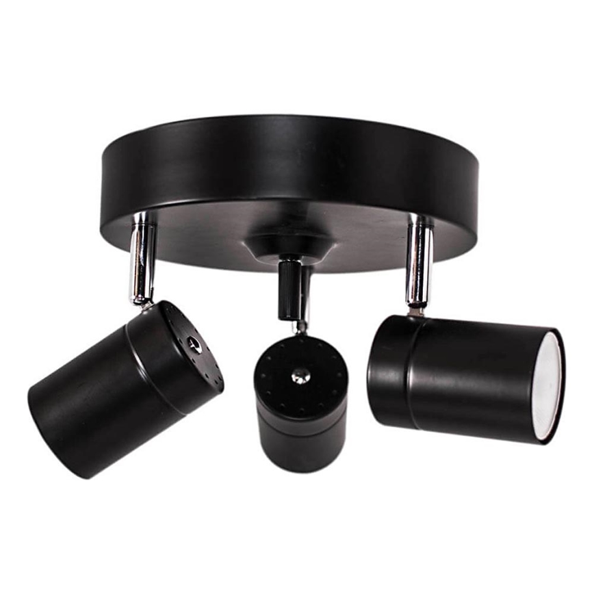 ByRydens - Foco CORRECT 3xGU10/7W/230V preto diâmetro 20 cm