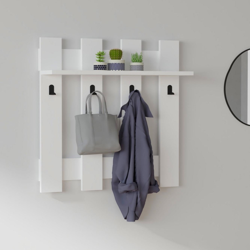 Cabide de parede CARINA 70x70 cm branco