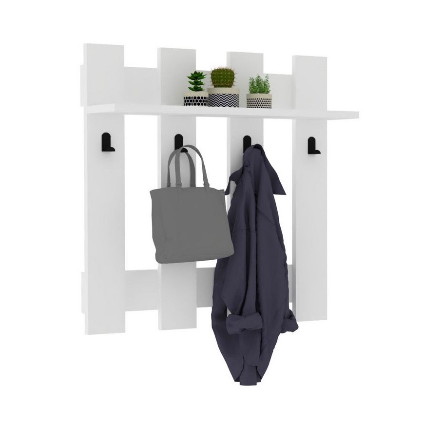 Cabide de parede CARINA 70x70 cm branco