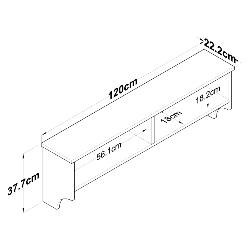 Cabide de parede RANI 120x37,2 cm branco/bege