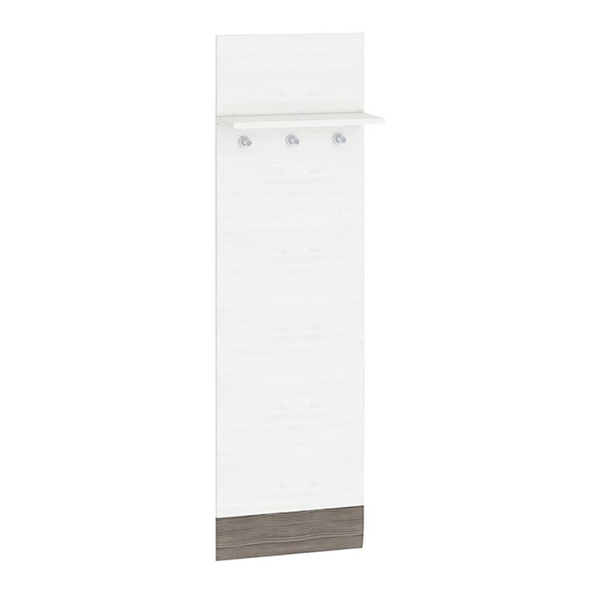 Cabide de parede SARPA 136x40 cm branco/castanho