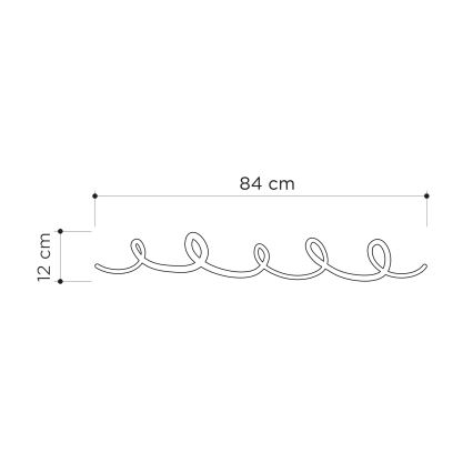 Cabide de parede SING 84x12 cm preto