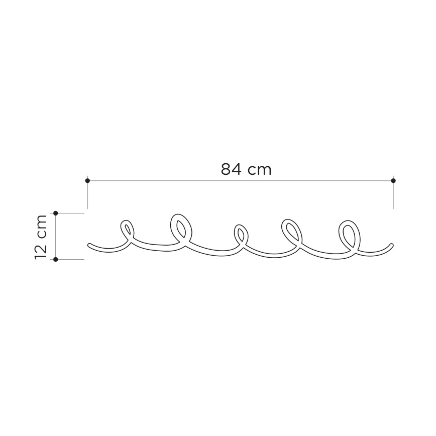 Cabide de parede SING 84x12 cm preto