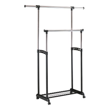 Cabide metálico 170x142 cm preto/cromado brilhante