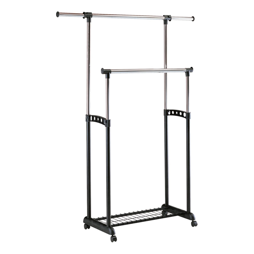 Cabide metálico 170x142 cm preto/cromado brilhante
