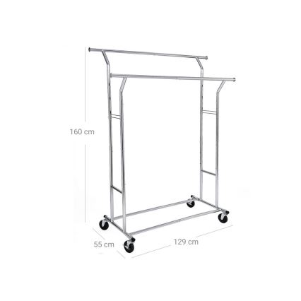 Cabideiro de chão móvel LINEA prateado