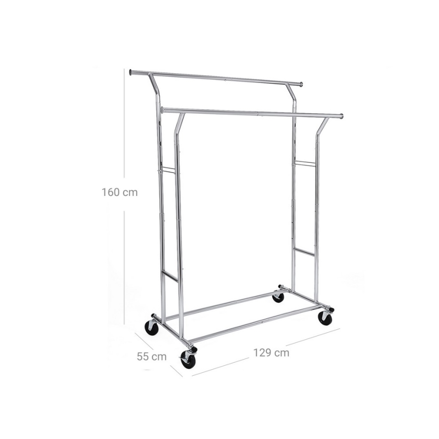 Cabideiro de chão móvel LINEA prateado