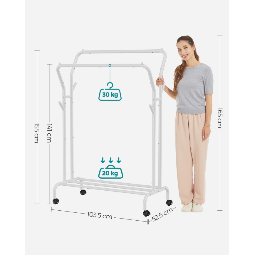 Cabideiro de pé móvel LINEA branco