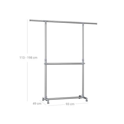 Cabideiro de pé móvel LINEA prateado