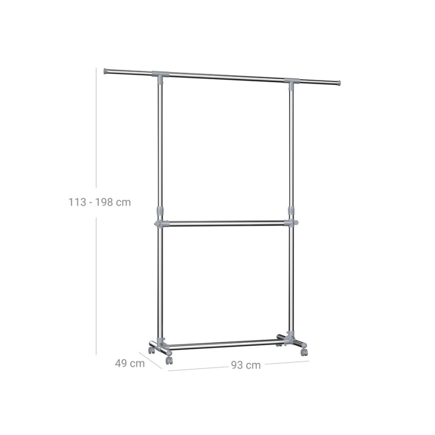 Cabideiro de pé móvel LINEA prateado