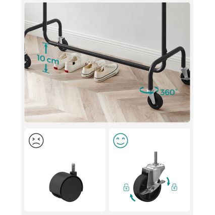 Cabideiro móvel LINEA preto