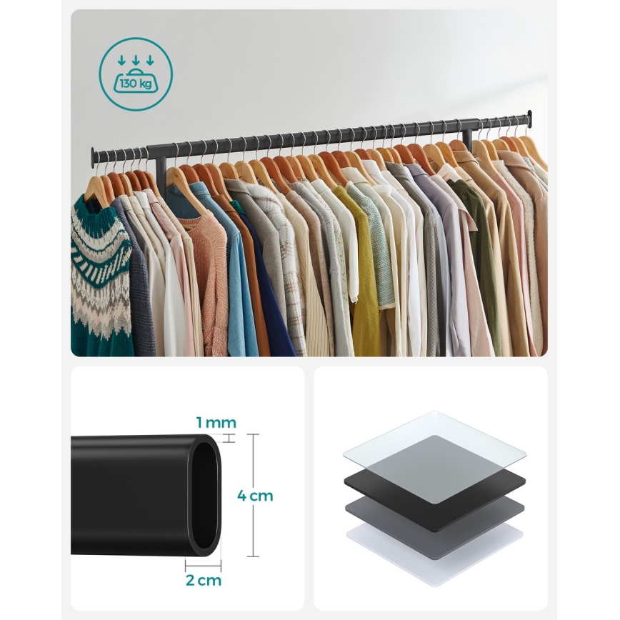 Cabideiro móvel LINEA preto