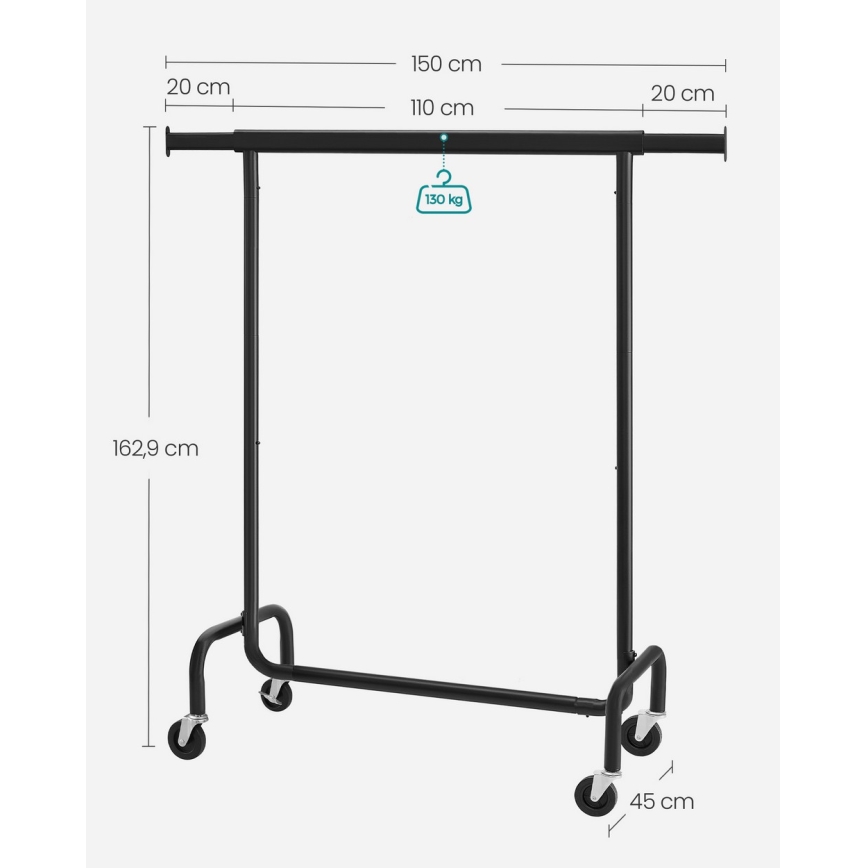 Cabideiro móvel LINEA preto
