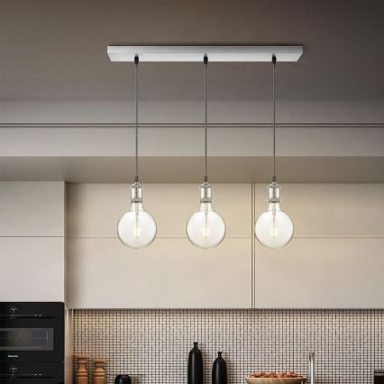 Cabo de alimentação VINTAGE 3xE27/40W/230V cromo fosco