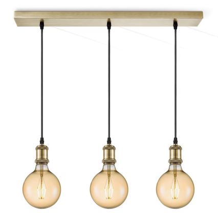 Cabo de alimentação VINTAGE 3xE27/40W/230V latão