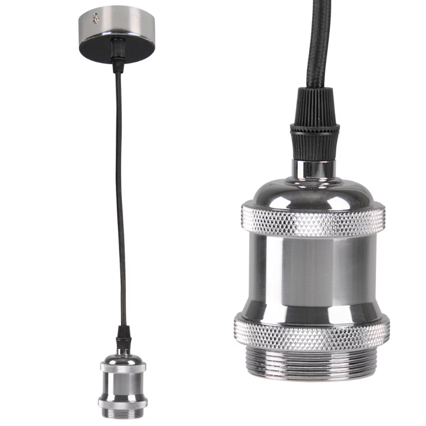 Cabo de carregamento 1xE27/20W/230V cromado brilhante