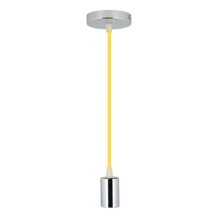 Cabo de carregamento 1xE27/60W/230V amarelo/cromado brilhante