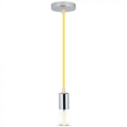 Cabo de carregamento 1xE27/60W/230V amarelo/cromado brilhante