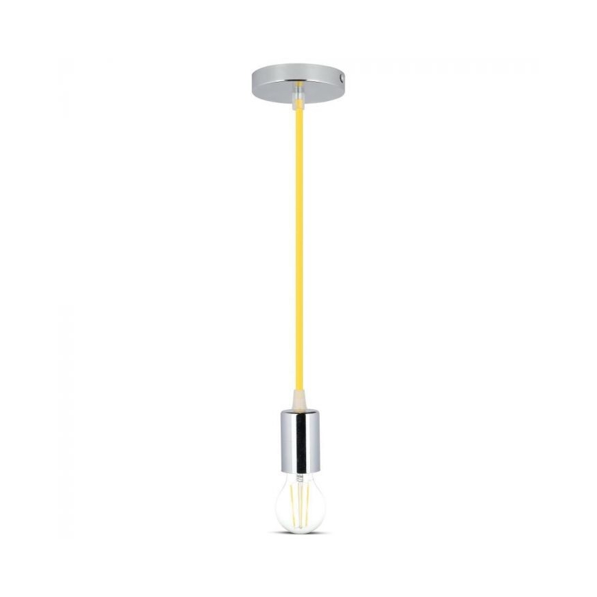 Cabo de carregamento 1xE27/60W/230V amarelo/cromado brilhante