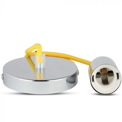 Cabo de carregamento 1xE27/60W/230V amarelo/cromado brilhante