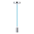 Cabo de carregamento 1xE27/60W/230V azul/cromado brilhante