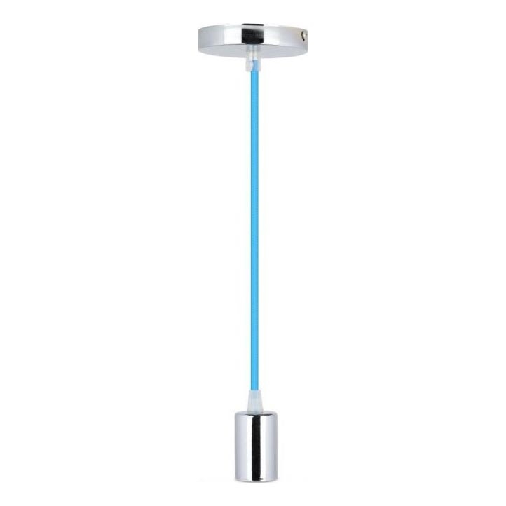 Cabo de carregamento 1xE27/60W/230V azul/cromado brilhante