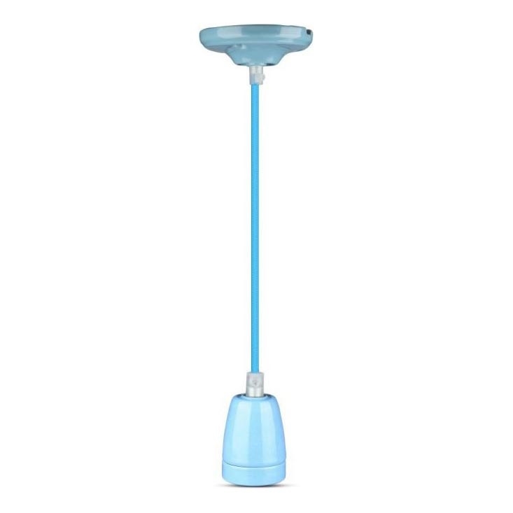 Cabo de carregamento 1xE27/60W/230V azul/porcelana