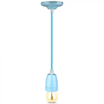 Cabo de carregamento 1xE27/60W/230V azul/porcelana