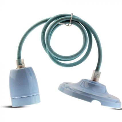 Cabo de carregamento 1xE27/60W/230V azul/porcelana
