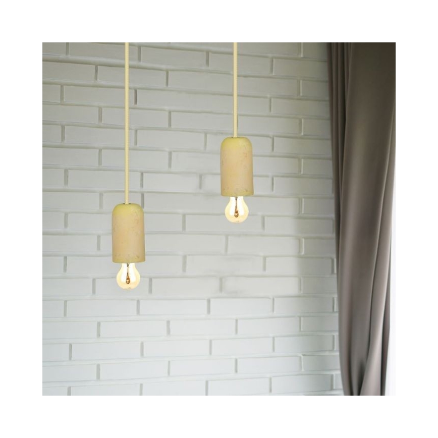 Cabo de carregamento 1xE27/60W/230V betão/amarelo
