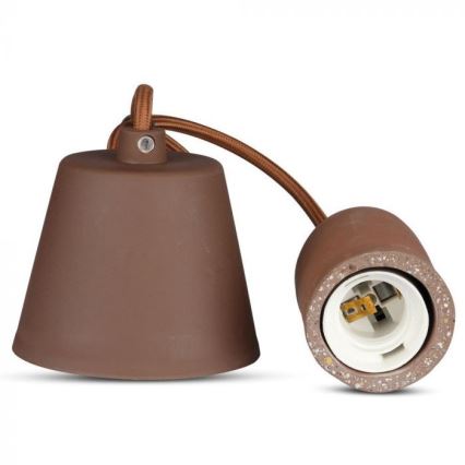 Cabo de carregamento 1xE27/60W/230V betão/castanho