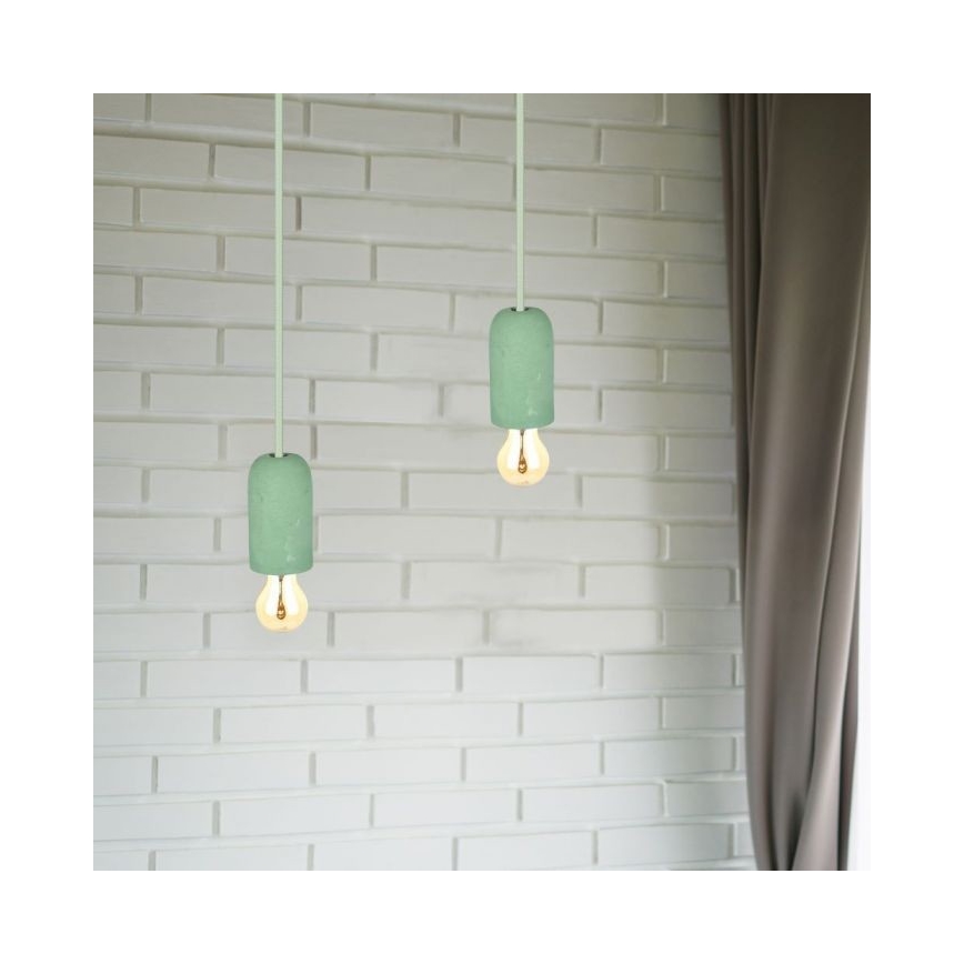 Cabo de carregamento 1xE27/60W/230V betão/verde