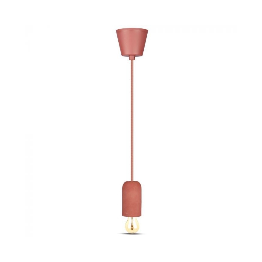 Cabo de carregamento 1xE27/60W/230V betão/vermelho